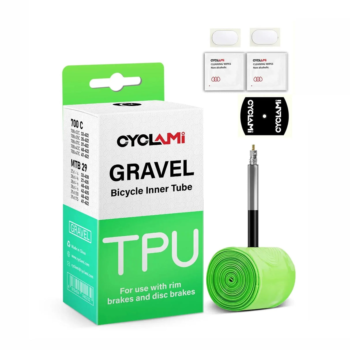 Cyclami Ultraleicht Schlauch 700x32/47c – Sclaverand-Ventil 45mm – TPU für Gravelbikes