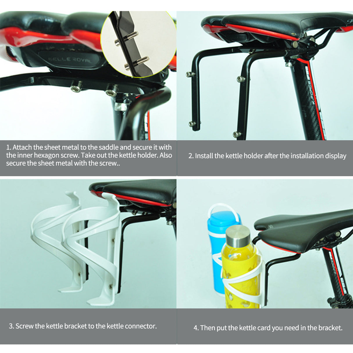 Flaschenhalter aus Aluminium für Rennrad, Gravelbike, Moutainbike und Trekkingrad für Satttel Montage
