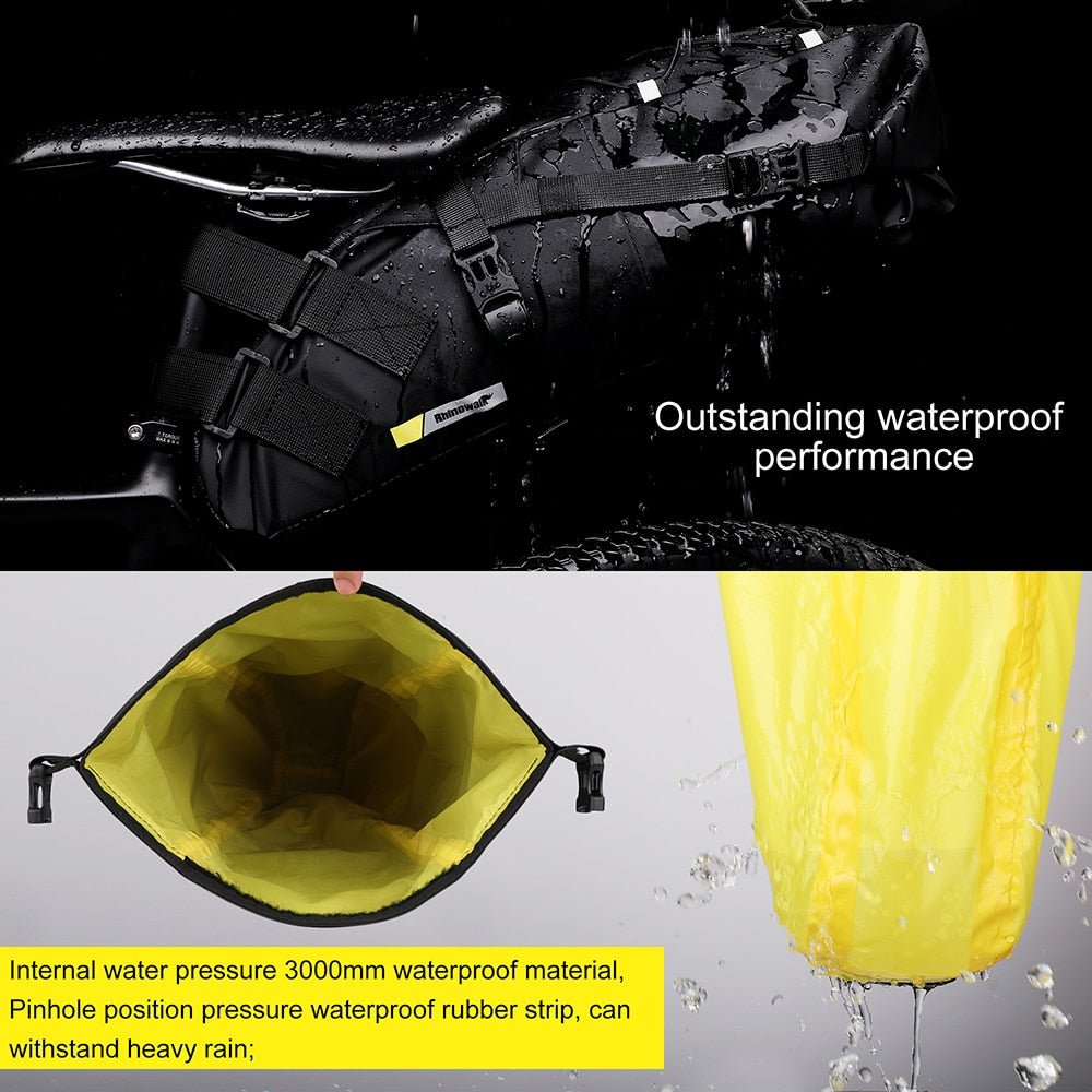 Rhinowalk Sattelstütztasche 13 Liter - wasserdicht schwarz