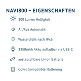 Enfitnix Navi800 LED Lampe - 800 Lumen - Wiederaufladbar via USB