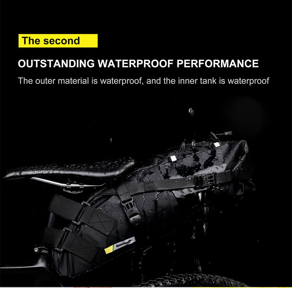 Rhinowalk Sattelstütztasche 13 Liter - wasserdicht schwarz